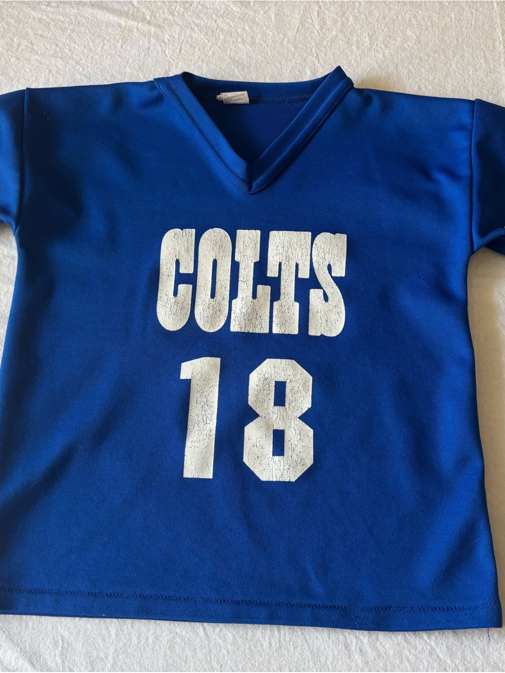 Kids Royal Blue 'Colts 18' V-Neck Jersey Tee